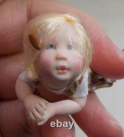 Dolls House Miniature Artisan Carol McBride GIRL CHILD HAIR SLIDE
