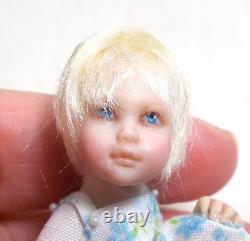 Dolls House Miniature Artisan Carol McBride GIRL CHILD ORANGE BEAR