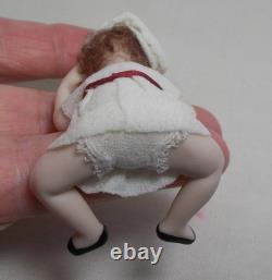 Dolls House Miniature Artisan Carol McBride GIRL CHILD WITH HAT