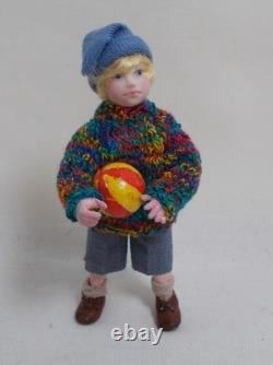 Dolls House Miniature Artisan Handmade STANDING BOY BY JILL BENNETT