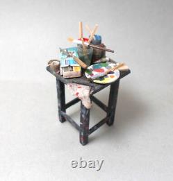 Dolls House Miniature Artist Painter's stool by Alexandra Cantatore of Italy