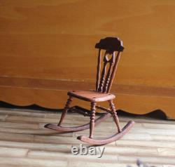 Dolls House Miniature Children's Rocking Chair 112 OOAK By Artist PigeonOak