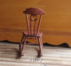 Dolls House Miniature Children's Rocking Chair 112 OOAK By Artist PigeonOak