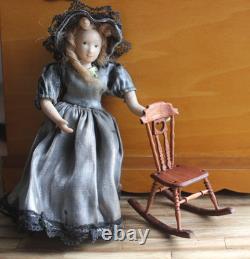 Dolls House Miniature Children's Rocking Chair 112 OOAK By Artist PigeonOak