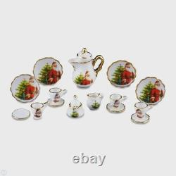 Dolls House Miniature Christmas Tea Set 112 scale Porcelain
