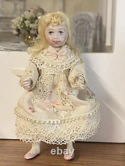 Dolls House Miniature Doll Girl Jill Bennett 112 ARTISAN J Designs Handmade