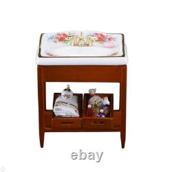 Dolls House Miniature Dresden Rose Sink On Wooden Stand 112 scale Reutter