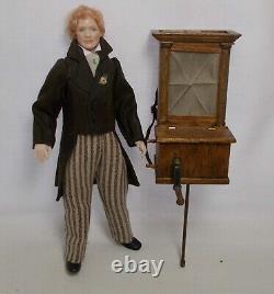 Dolls House Miniature High Victorian Street Vendor / Organ Grinder Music Box