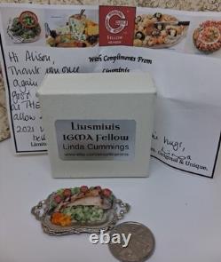 Dolls House Miniature IGMA Artisan Linda Cummings Hand Made Serving Platter