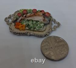Dolls House Miniature IGMA Artisan Linda Cummings Hand Made Serving Platter