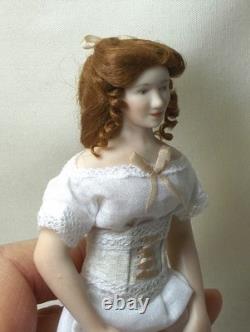 Dolls House Miniature LADY DOLL DRESSED IN UNDERWEAR BY ANGELA SINGLETON