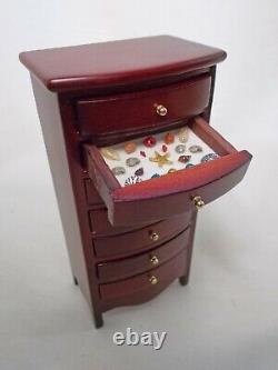 Dolls House Miniature Natural History Darwinian Display Filled CHEST OF DRAWERS