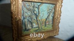 Dolls House Miniature Oil Painting Chestnut Trees at Louveciennes