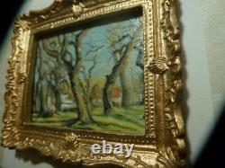 Dolls House Miniature Oil Painting Chestnut Trees at Louveciennes