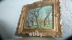 Dolls House Miniature Oil Painting Chestnut Trees at Louveciennes