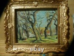 Dolls House Miniature Oil Painting Chestnut Trees at Louveciennes