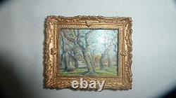 Dolls House Miniature Oil Painting Chestnut Trees at Louveciennes