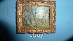 Dolls House Miniature Oil Painting Chestnut Trees at Louveciennes