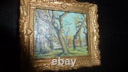 Dolls House Miniature Oil Painting Chestnut Trees at Louveciennes