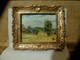 Dolls House Miniature Oil Painting Harvesting At Montfoucault