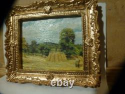 Dolls House Miniature Oil Painting Harvesting at Montfoucault