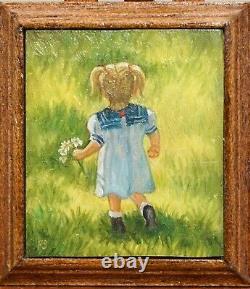 Dolls House Miniature Oil Painting Posies For Mama By Paul Salterelli