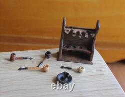 Dolls House Miniature Pipe Rack Rare 112 OOAK By Artist PigeonOak