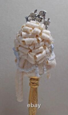 Dolls House Miniature RARE MARIE ANTOINETTE WIG WITH SHIP BY TODD KRUEGER