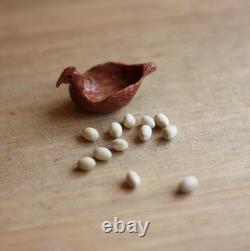 Dolls House Miniature Red Hen Chicken Egg Bowl 112 Rare OOAK By PigeonOak