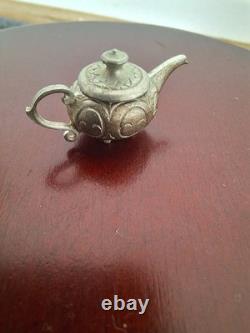 Dolls House Miniature Tea Pot + Bird foot miniatures Sterling Silver 112