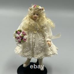 Dolls House Miniature Vintage 112 Porcelain Girl Doll UK Artisan Jan Clarke
