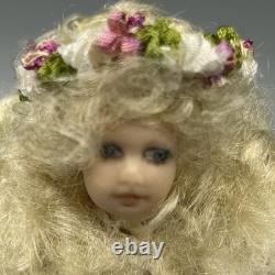 Dolls House Miniature Vintage 112 Porcelain Girl Doll UK Artisan Jan Clarke