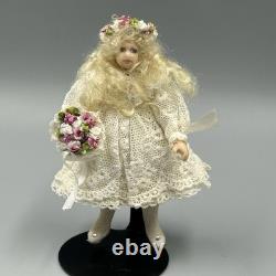 Dolls House Miniature Vintage 112 Porcelain Girl Doll UK Artisan Jan Clarke