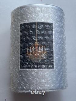 Dolls House Miniatures 112th 6 Arm Crystal Chandelier Gold Finish 12 V New