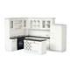 Dolls House Modern Kitchen Furniture Set Black & White Miniature Fitted 112