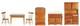 Dolls House Old Fashioned Kitchen Furniture Set Walnut Wooden 6pc Miniature 112