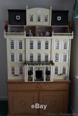 Dolls House / Palace Lovingly Created With Custom Built Cabinet