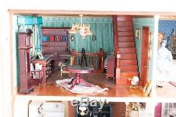 Dolls House / Palace Lovingly Created With Custom Built Cabinet