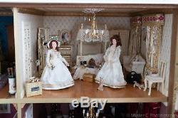 Dolls House / Palace Lovingly Created With Custom Built Cabinet