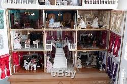 Dolls House / Palace Lovingly Created With Custom Built Cabinet