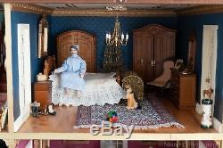 Dolls House / Palace Lovingly Created With Custom Built Cabinet