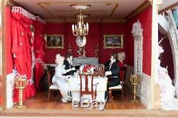 Dolls House / Palace Lovingly Created With Custom Built Cabinet