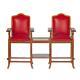 Dolls House Partner Bench Red Double Seat & Table Walnut Jbm Miniature Furniture