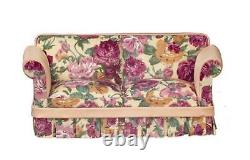Dolls House Pink Floral Country Sofa Settee JBM Miniature Living Room Furniture