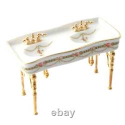 Dolls House Porcelain Sink Victorian Rose Reutter Miniature 112th Scale