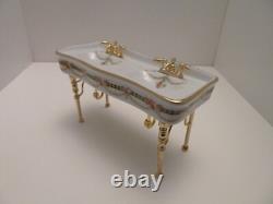 Dolls House Porcelain Sink Victorian Rose Reutter Miniature 112th Scale