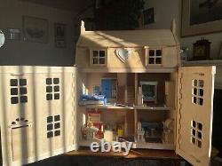 Dolls House Quality 3-storey Georgian Traditional Wooden Fully Furnished! Vgc
