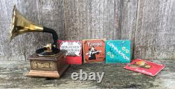 Dolls House Rare Miniature Vintage Bodo Hennig Gramophone & Battery
