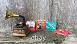 Dolls House Rare Miniature Vintage Bodo Hennig Gramophone & Battery