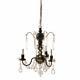 Dolls House Real Crystal Chandelier 3 Arm Black Finish Miniature 12v Lighting